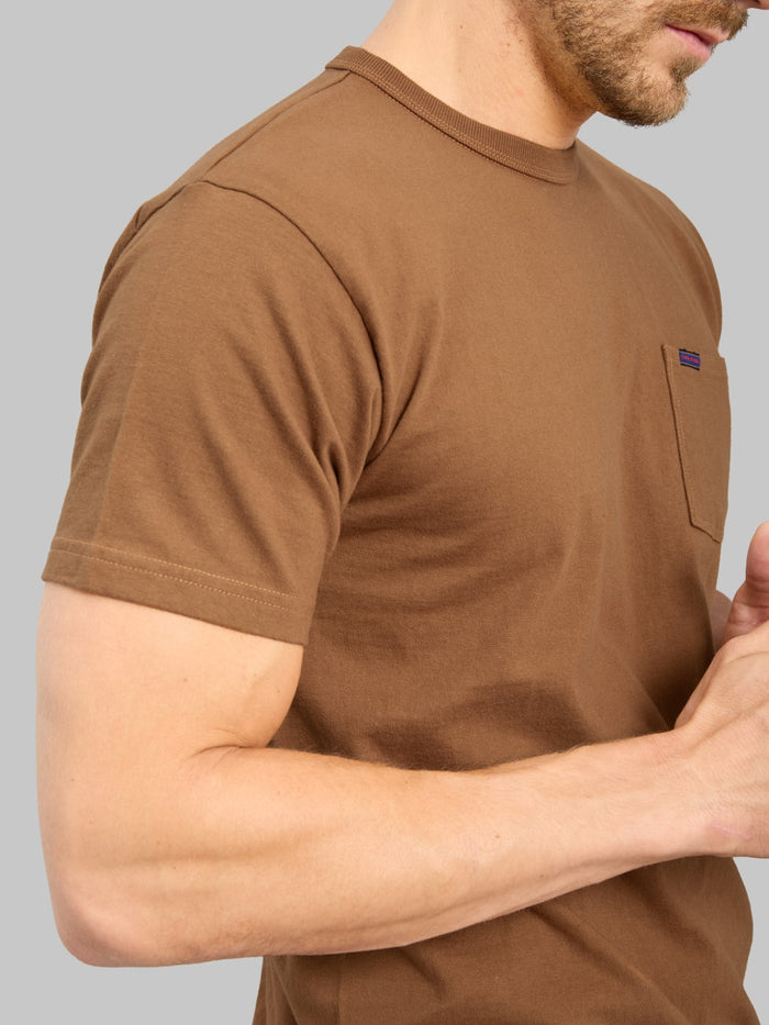 Samurai Jeans SJST PCMIIL Heavyweight Pocket TShirt Brown sleeve