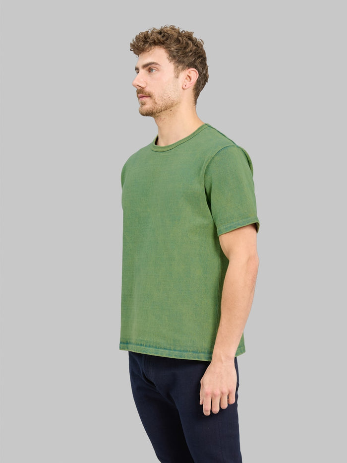 Samurai Jeans SJST TW01  Extra Heavy Tshirt Green side fit