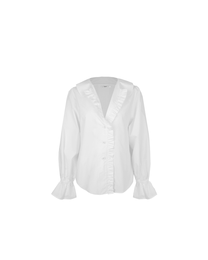SANDLER RUFFLE SHIRT WHITE