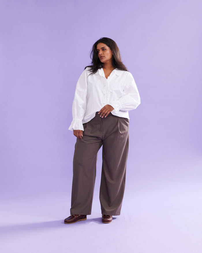 SANDLER RUFFLE SHIRT WHITE
