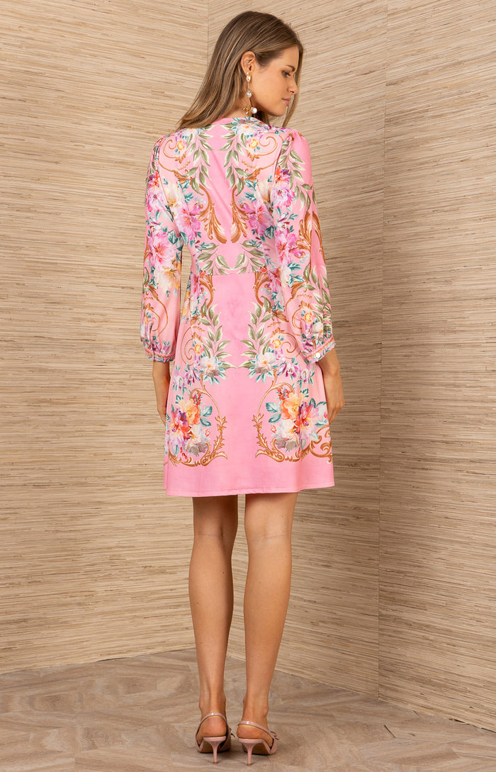Sariah Jersey Dress, color-Coral