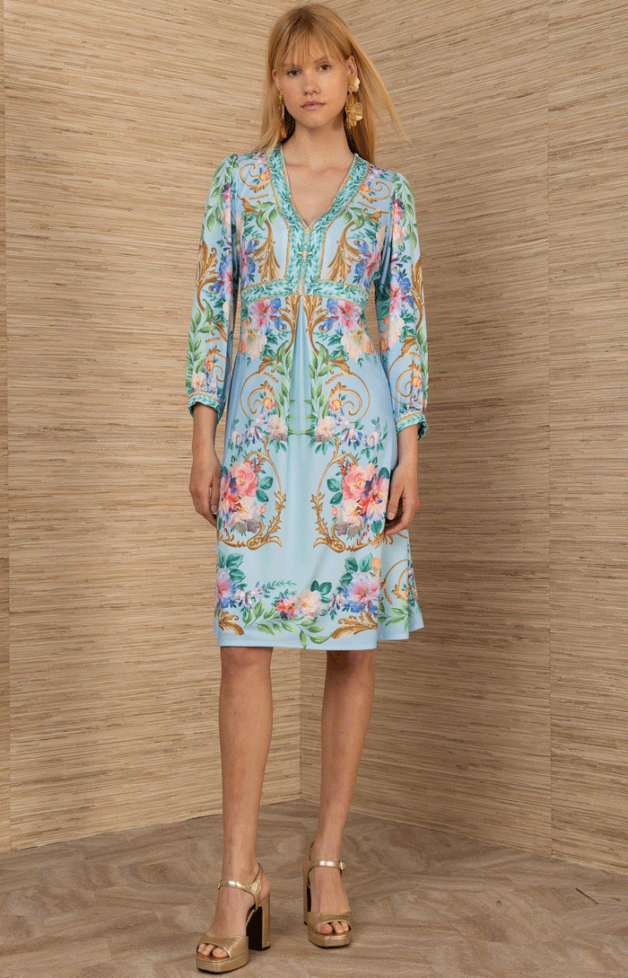 Sariah Jersey Midi Dress, color-Blue