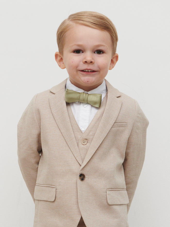 Satin Children's Bow Tie - Olive