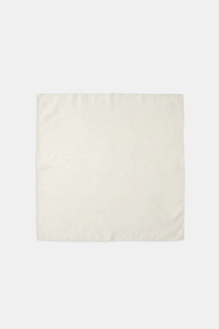 Satin Jacquard Scarf - Cream