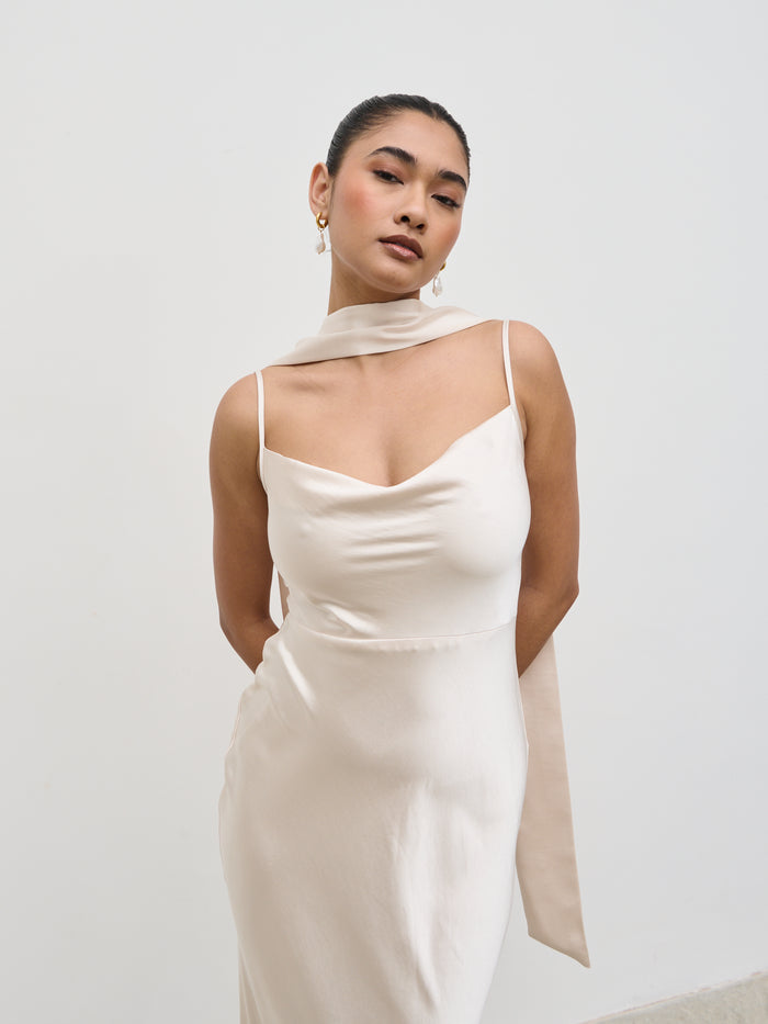 Satin Sash - Champagne