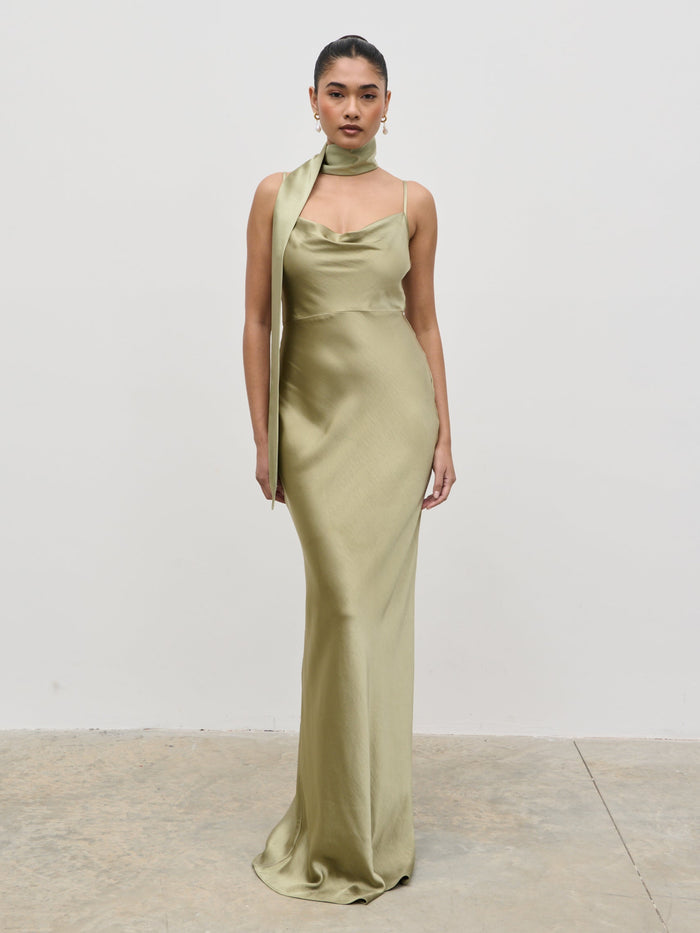 Satin Sash - Olive
