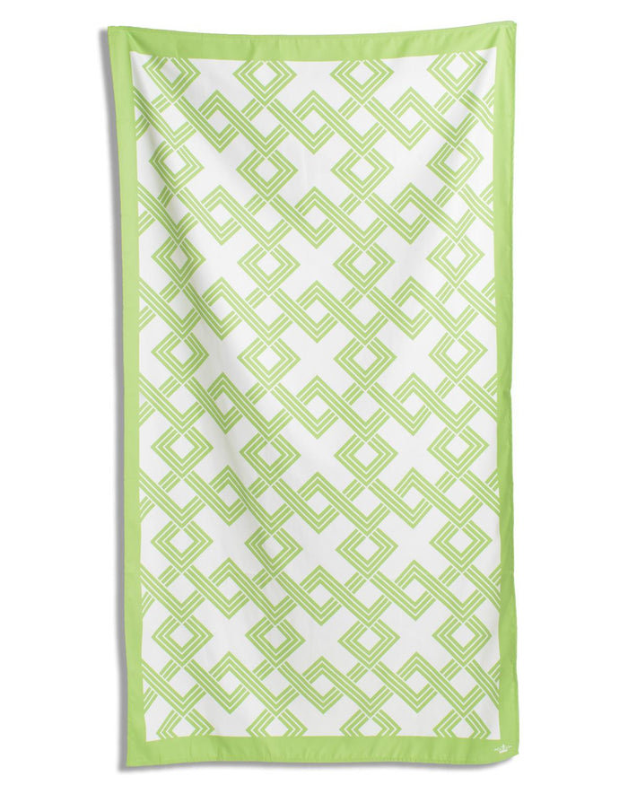 The Royal Standard Savannah Giant Beach Towel | Green/White