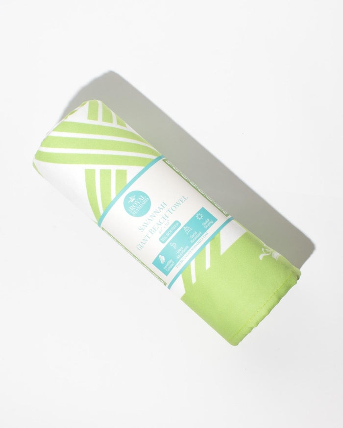 Savannah Giant Beach Towel | Green/White
