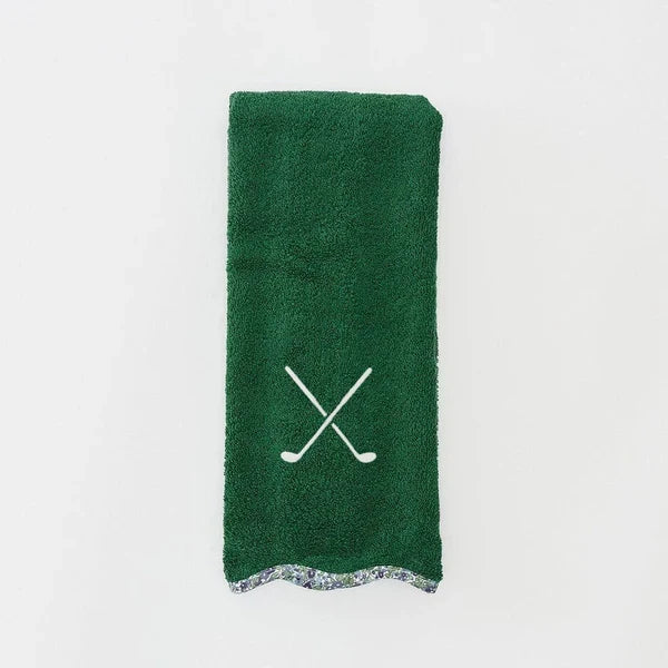Scalloped Golf Towel | Green Terry Clubs