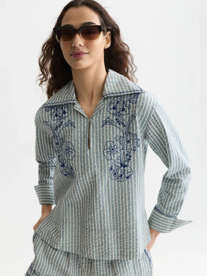 Scotch Soda  U9B01592T Embroidered Structured shirt