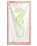 The Royal Standard Seahorse Giant Beach Towel | Pink/Green/White