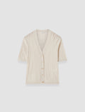 Sens Silk Cotton Rib Short Sleeve Cardigan
