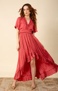 Serena Solid Hi-Lo Dress, color_rose