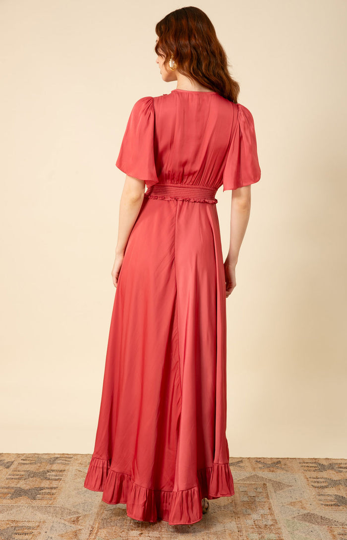 Serena Solid Hi-Lo Dress, color_rose