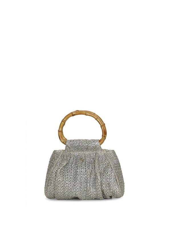 Mini Totes APOELLA Serifos Mini Bamboo Raffia Straw Bag Silver O/S Apoella