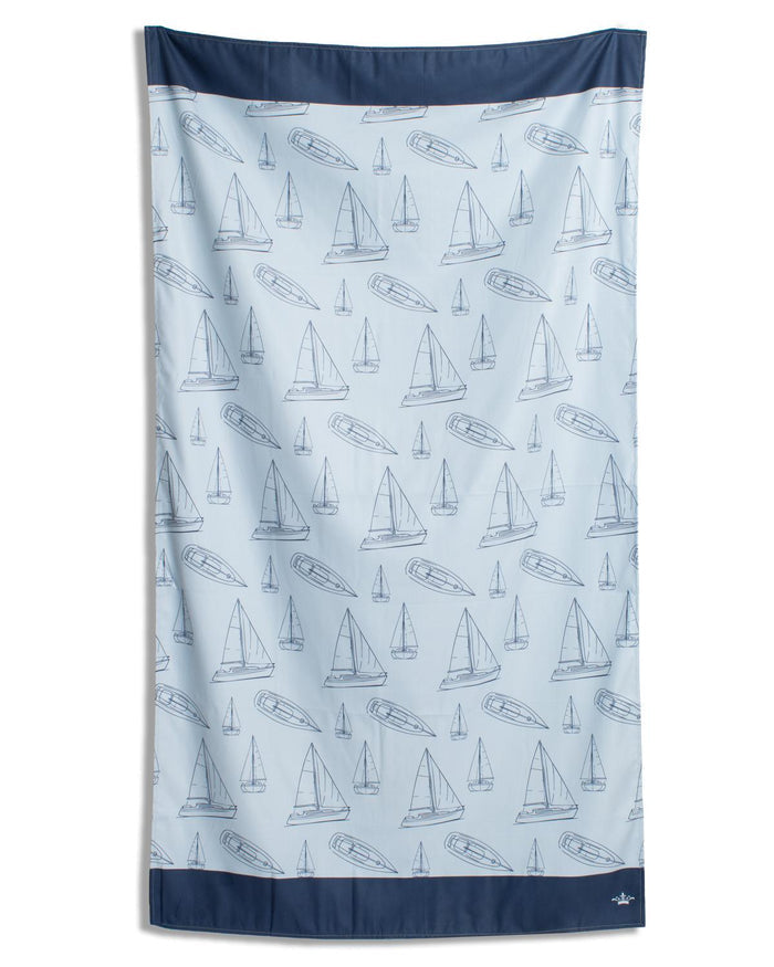 The Royal Standard Set Sail Giant Beach Towel | Light Blue/Navy