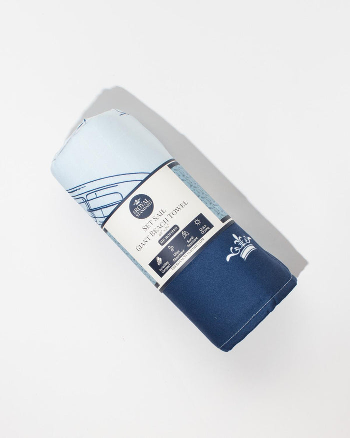 Set Sail Giant Beach Towel | Light Blue/Navy