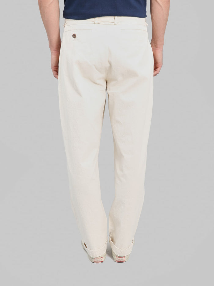Seuvas 10oz Canvas Tapered 2 Tuck Pants Natural back fit