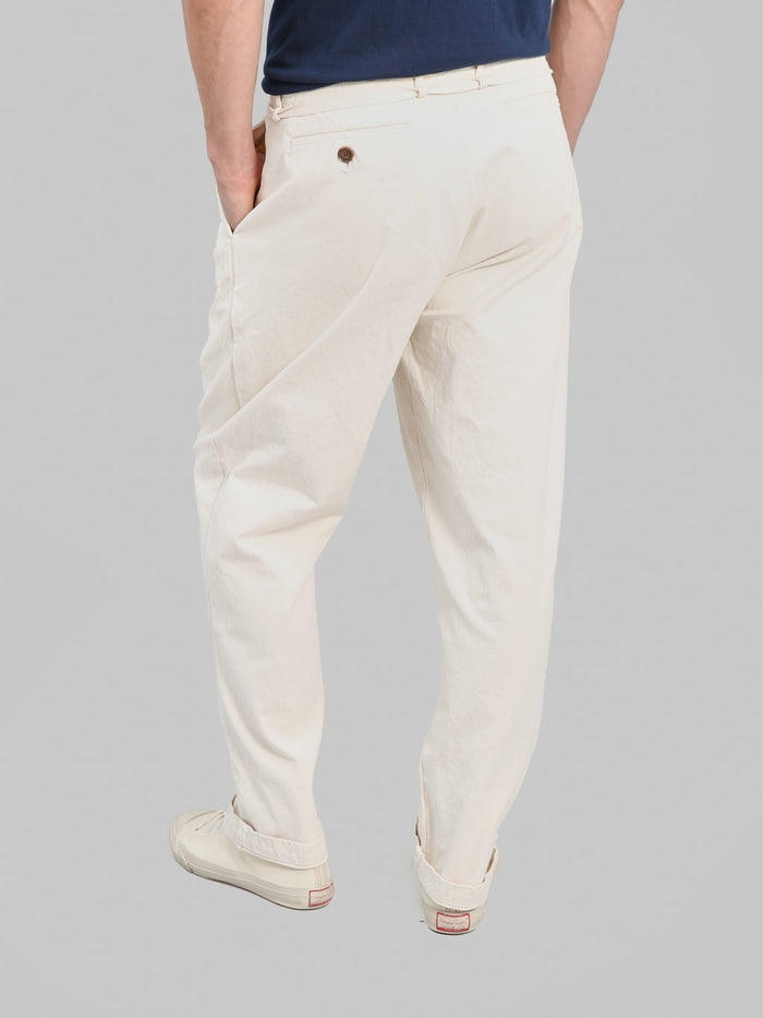 Seuvas 10oz Canvas Tapered 2 Tuck Pants Natural fitting
