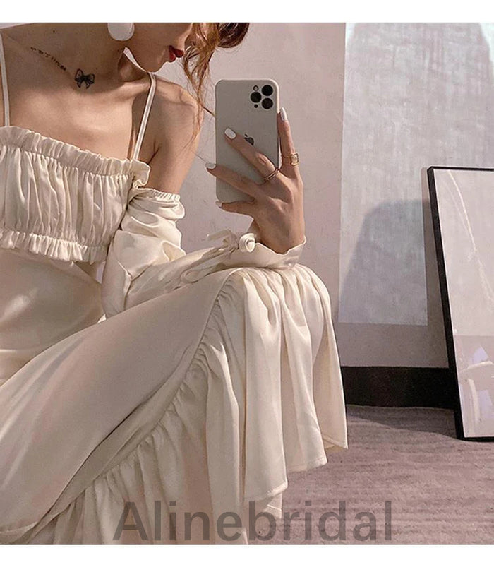 Sexy Off shoulder Long sleeves A-line Long Prom Dress, PD3609