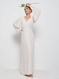 Taylor Is 5'9" & Wears Size UK 8|Sienna Chiffon Bridesmaid Dress - Champagne