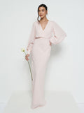 Marina Is 5'7.5" & Wears Size UK 8|Sienna Chiffon Bridesmaid Dress - Blush