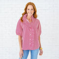 Caryn Lawn Sissy Stripe Top Red