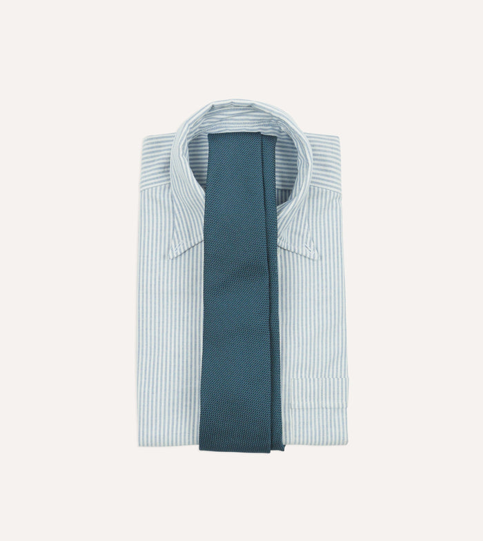 Sky Blue Fine Woven Grenadine Silk Hand Rolled Tie