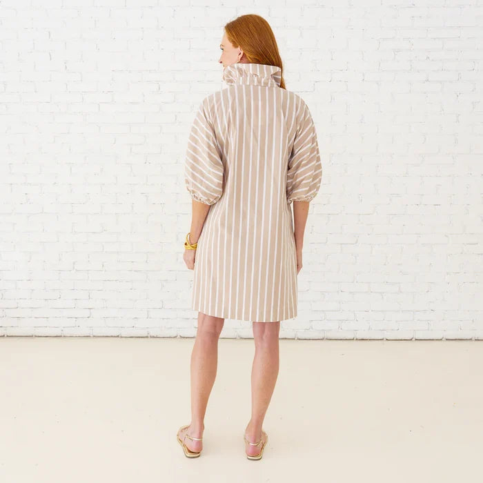 Sloane Dress Khaki Stripe