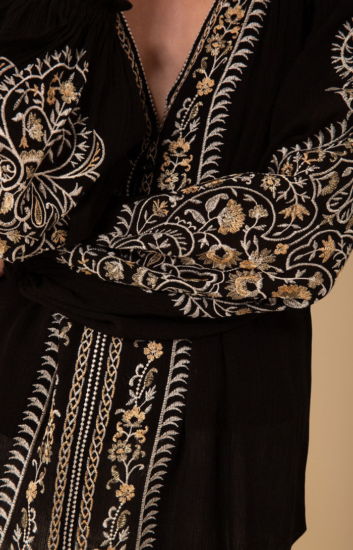Sloane Embroidered Top, color_black