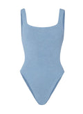 One-Piece Hunza G Square Neck Low Back One Piece Sky Blue O/S / Sky Blue Apoella