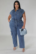 Steppin Out Denim Jumpsuit image 0