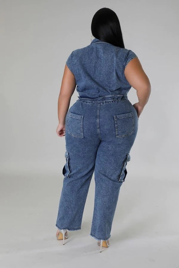Steppin Out Denim Jumpsuit image 3