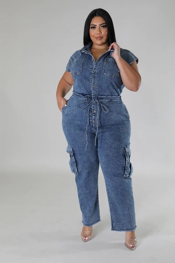 Steppin Out Denim Jumpsuit image 4