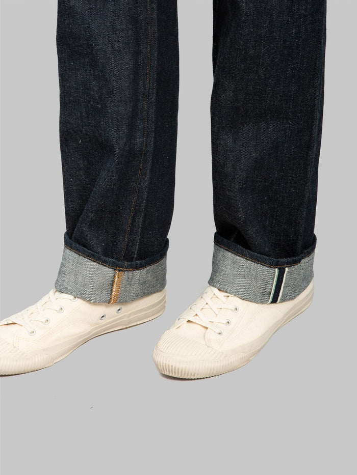 stevenson overall encinitas 150 13oz regular straight selvedge jeans leg detail