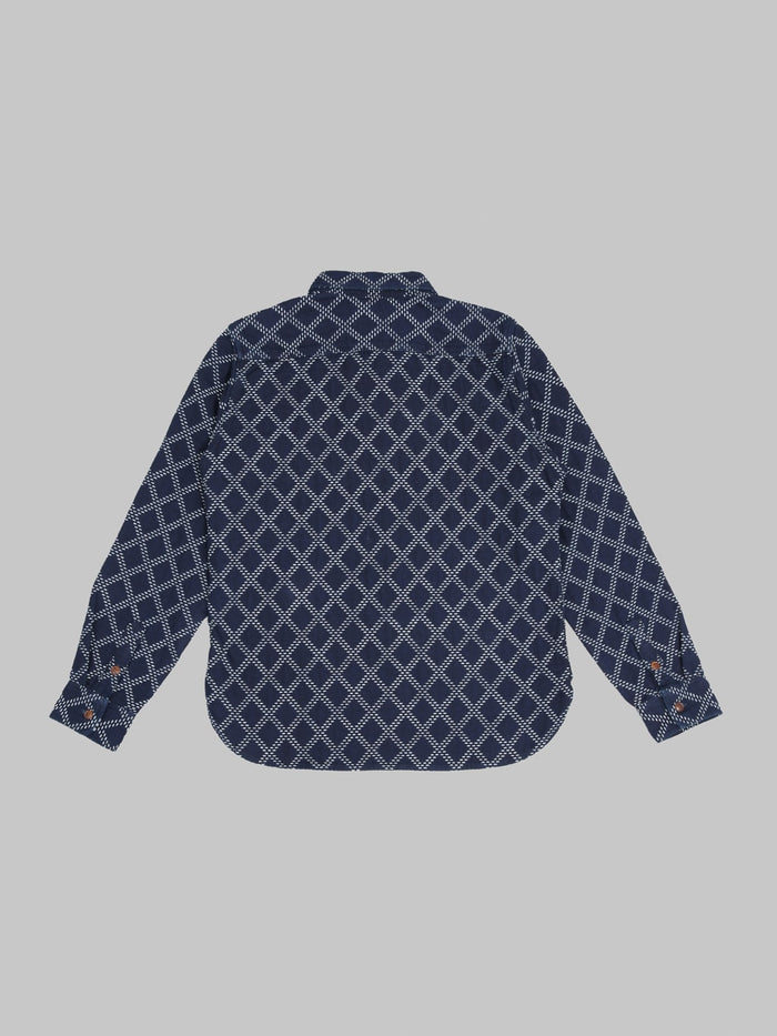 Studio D'Artisan 5728 Indigo Sashiko Dobby Shirt back