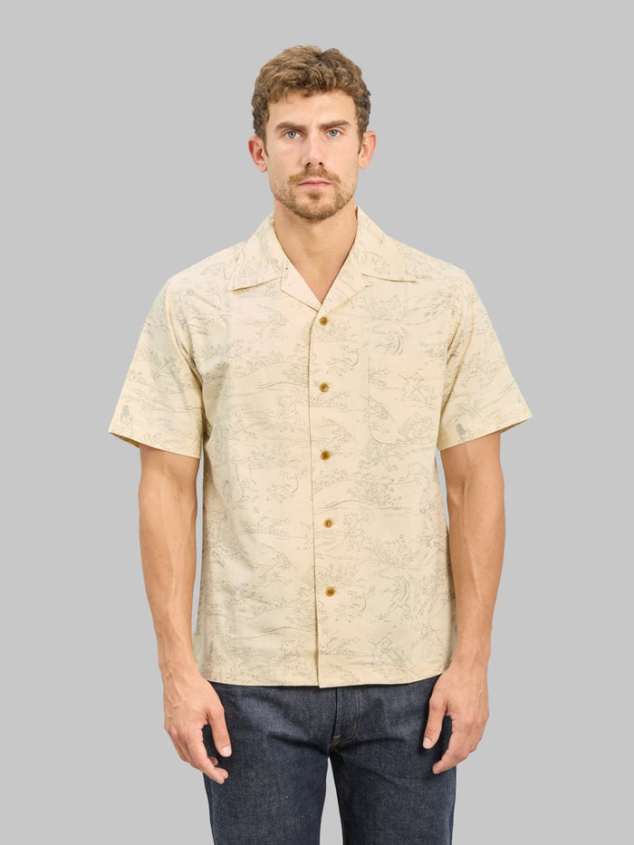 Studio D'Artisan 5736 "Choju-Gija" Open Collar Shirt Ivory