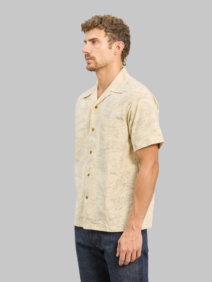 Studio D'Artisan 5736 "Choju-Gija" Open Collar Shirt Ivory