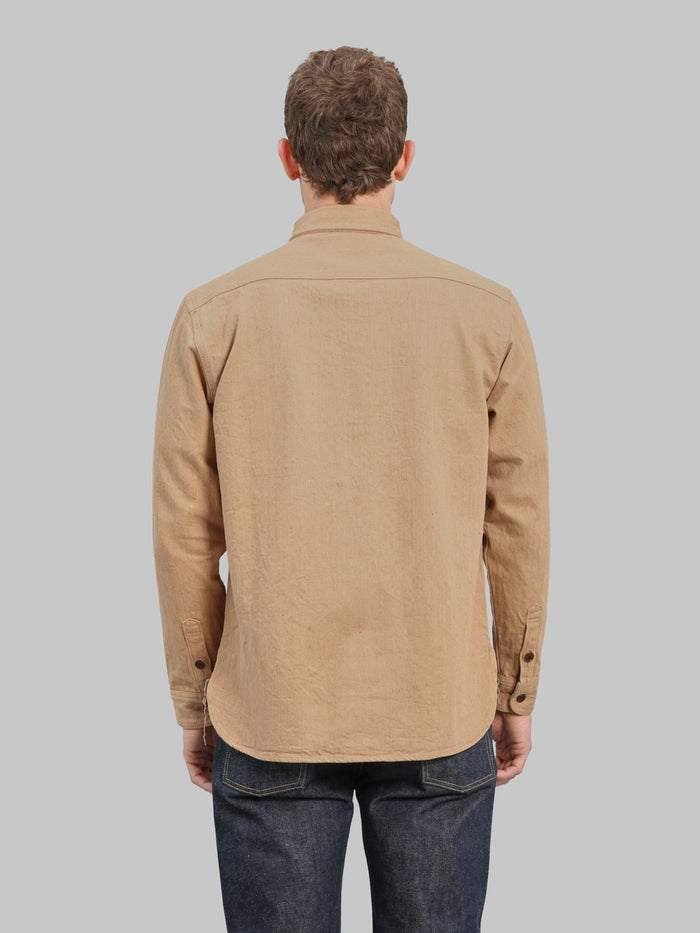 Studio DArtisan 5740 Fox Cotton Work Shirt Brown back fit