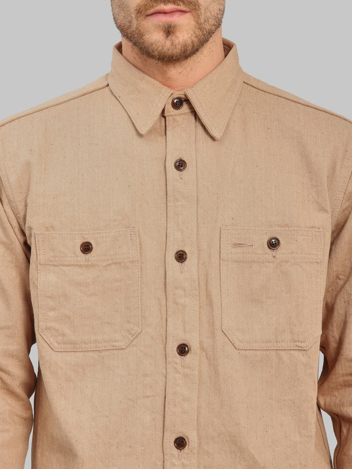 Studio DArtisan 5740 Fox Cotton Work Shirt Brown chest