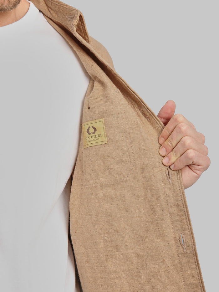 Studio DArtisan 5740 Fox Cotton Work Shirt Brown interior fabric