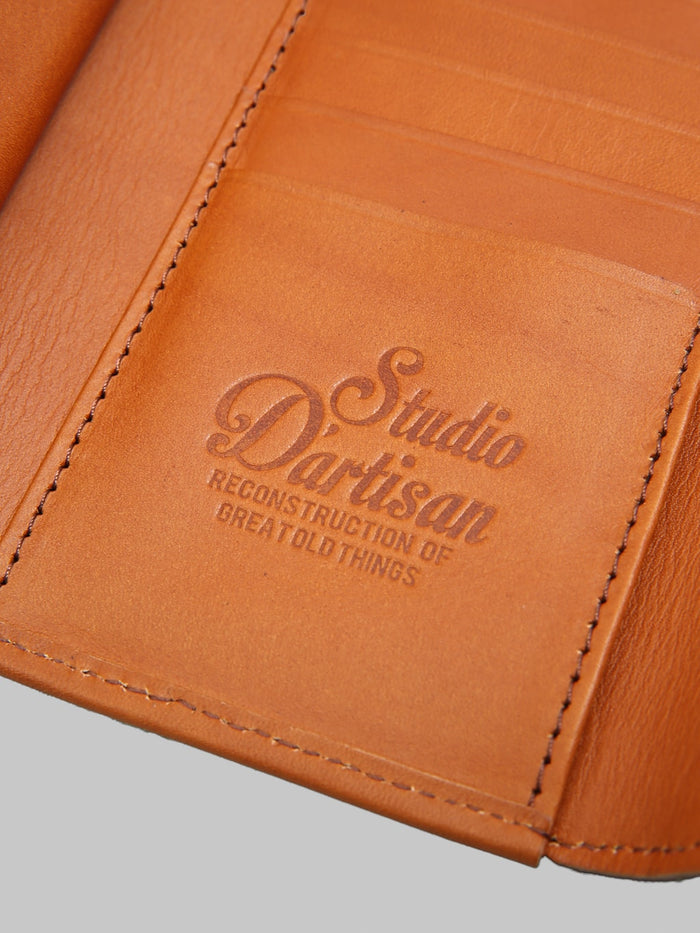 Studio D'Artisan 7576 Leather Wallet Black logo patina