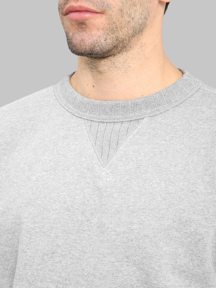 Studio DArtisan 8188 Loopwheel Crewneck Sweatshirt Grey collar