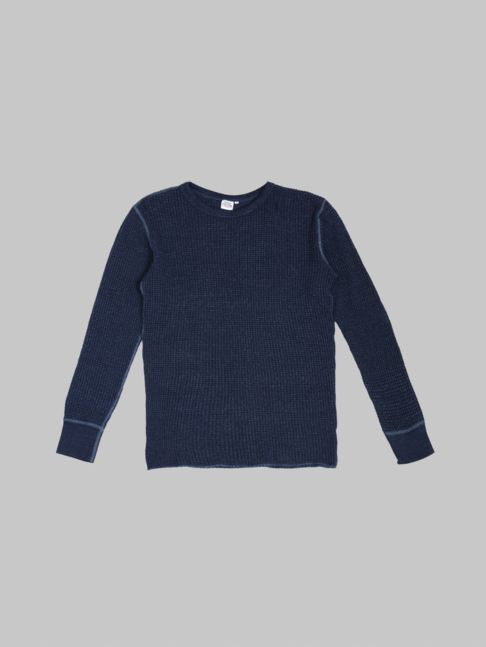 Studio DArtisan 8191 Indigo Dyed Heavy Thermal TShirt front
