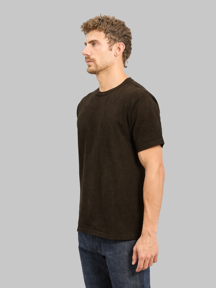 Studio D'Artisan 8198 "Amami Oshima Mud-Dyed" Loopwheeled T-Shirt Dark Brown