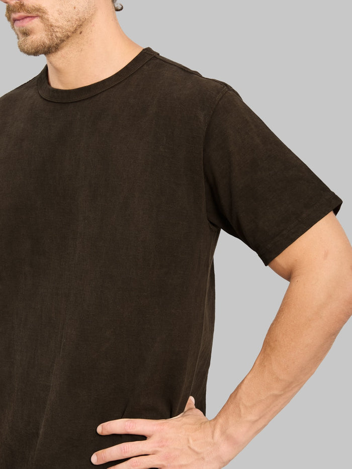 Studio D'Artisan 8198 "Amami Oshima Mud-Dyed" Loopwheeled T-Shirt Dark Brown