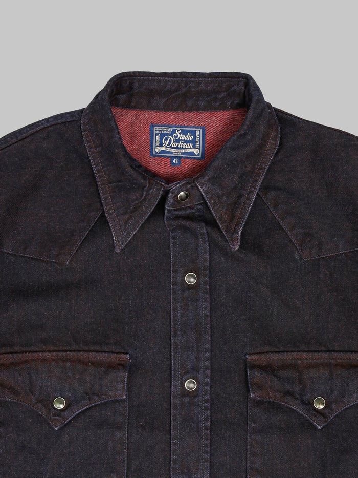 Studio DArtisan D5727 Bengara Western Denim Shirt collar