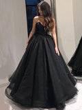 Stunning A-line Black Organza-Sweetheart Layered Prom Dresses PD1983