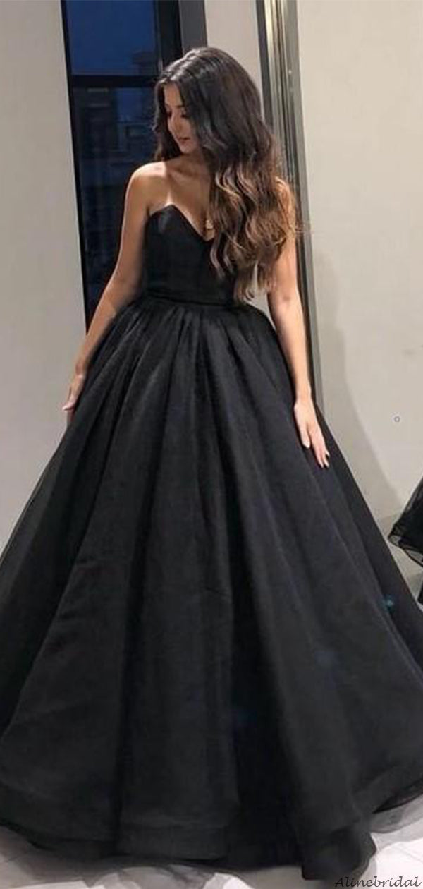 Stunning A-line Black Organza-Sweetheart Layered Prom Dresses PD1983
