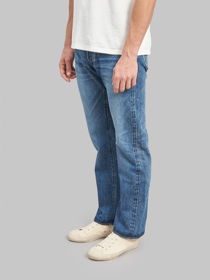 sugar cane 1947 stonewashed regular straight selvedge jeans side look